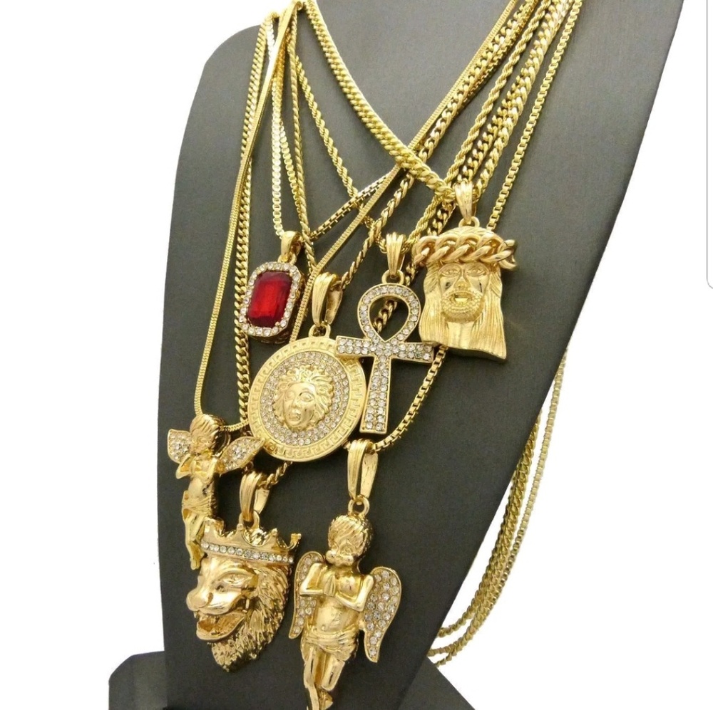 14 pcs bundle hip hop jewelry